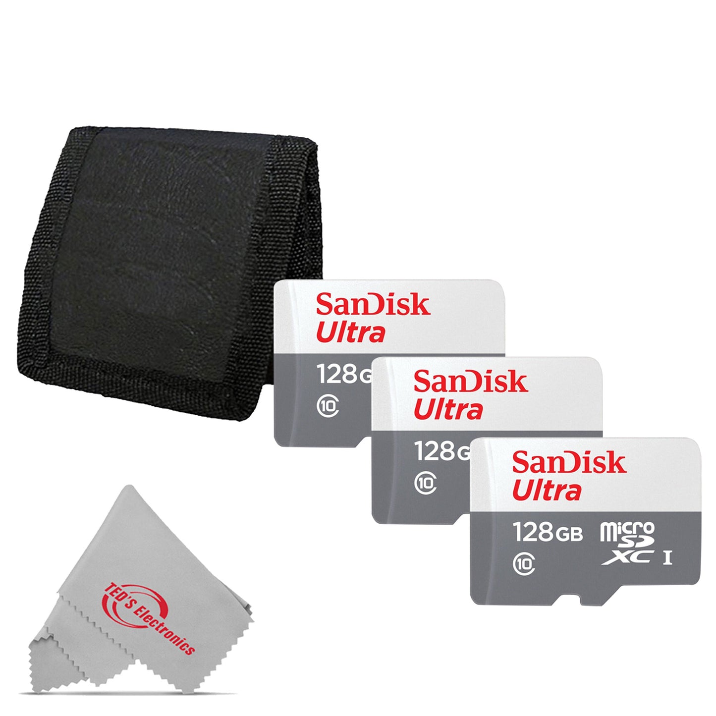3x SanDisk 32GB Ultra UHS-I microSDHC Memory Card with SD Adapter + Card Wallet