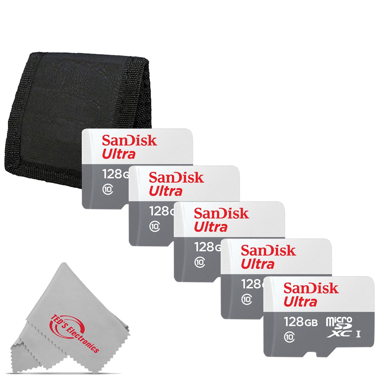 5x SanDisk 32GB Ultra UHS-I microSDHC Memory Card with SD Adapter + Card Wallet