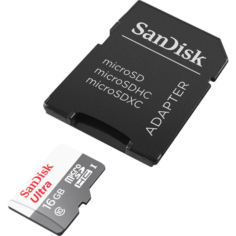 2x SanDisk 16GB Ultra UHS-I microSDHC Memory Card with SD Adapter + Card Wallet