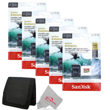 5x SanDisk Micro SD Memory Card for 64GB UHS-I Action Camera with Adapter + Card Wallet