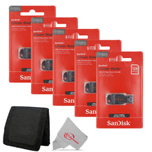 5x SanDisk Cruzer Blade USB Flash Drive - 128GB (Red) + Card Wallet