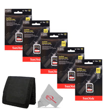 5x Sandisk 64GB Extreme PRO SDXC UHS-I Memory Card + Card Wallet