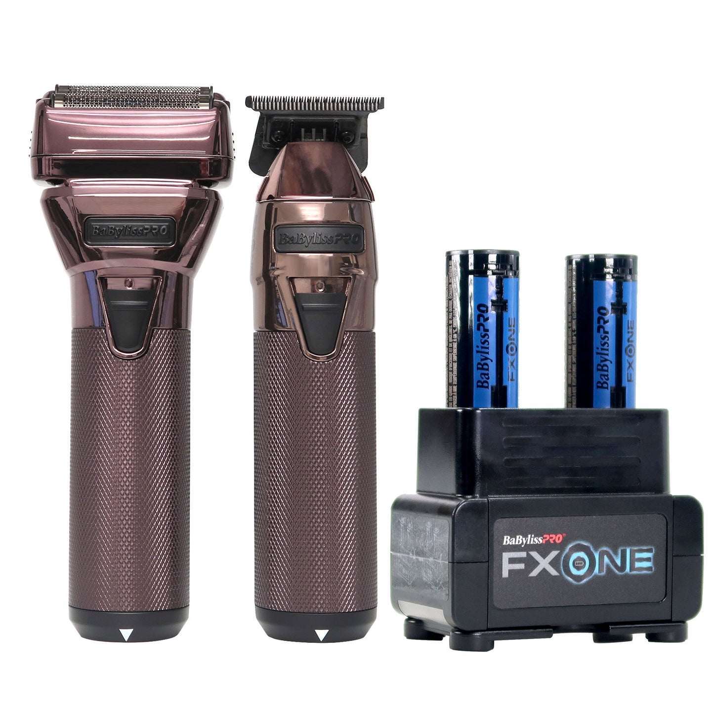 BaByliss Pro LimitedFX FXONE Nightfall Collection Trimmer & Foil Shaver FX1FSTPTO with Dual-Charging Prepack [2 Batteries, 1 Charging Stand]