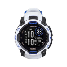 Garmin Instinct 3 Solar GPS Smartwatch 45 mm, Silicone Band (Whitestone with Whitestone/Bolt Blue) Bundle