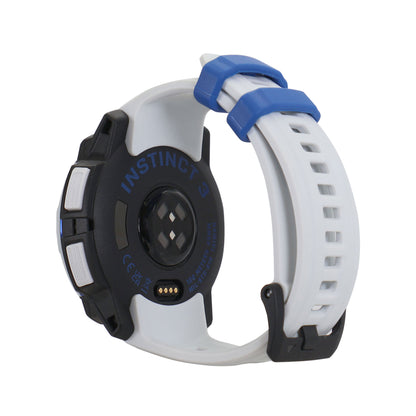 Garmin Instinct 3 Solar GPS Smartwatch 45 mm, Silicone Band (Whitestone with Whitestone/Bolt Blue) Bundle