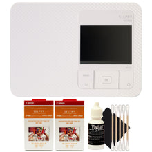 Canon SELPHY CP1500 Compact Photo Printer (White) with 2x Canon RP-108 High-Capacity Color Ink, Paper Set and Cleaning Kit