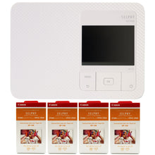 Canon SELPHY CP1500 Compact Photo Printer (White) with 4x Canon RP-108 High-Capacity Color Ink and Paper Set
