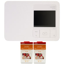 Canon SELPHY CP1500 Compact Photo Printer (White) with 2x Canon RP-108 High-Capacity Color Ink and Paper Set
