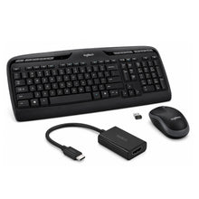 Logitech MK320 Full-Size Wireless Keyboard and Mouse Combo + USB-C to HDMI Adapter 4K 60Hz Converter