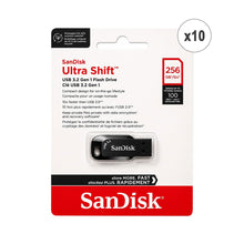 10 Unit SanDisk Ultra Shift USB 3.2 Gen 1 Flash Drive - 256GB