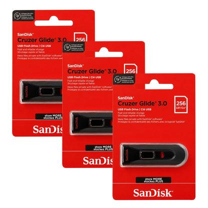SanDisk Cruzer Glide 256GB USB 3.0 Flash Drive 3-Pack