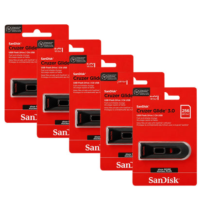 SanDisk Cruzer Glide 256GB USB 3.0 Flash Drive 5-Pack