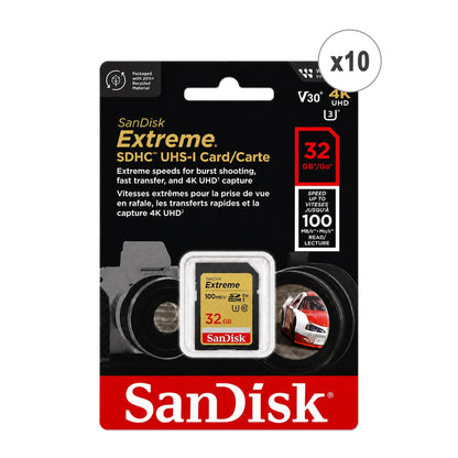 SanDisk Extreme 32GB SDHC UHS-I Memory Card 10-Pack