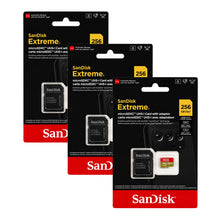 SanDisk Extreme microSDXC UHS-I 256GB Memory Card with Adapter 3-Pack