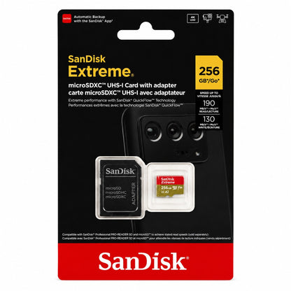 SanDisk Extreme microSDXC UHS-I 256GB Memory Card with Adapter 3-Pack