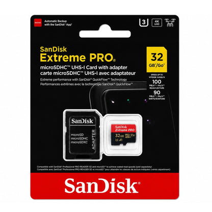 SanDisk Extreme Pro 32GB microSDHC Memory Card with SD Adapter up to 100 MB/s, Class 10 10-Pack