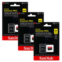 SanDisk Extreme Pro 64GB microSDXC Card with SD Adapter 3-Pack