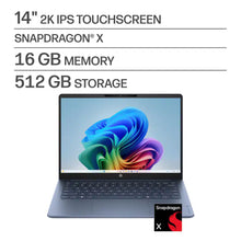 HP OmniBook 3 14" 2K Touchscreen Laptop - Snapdragon X - 16GB Memory, 512GB SSD (Starlit Blue) Accessory Bundle
