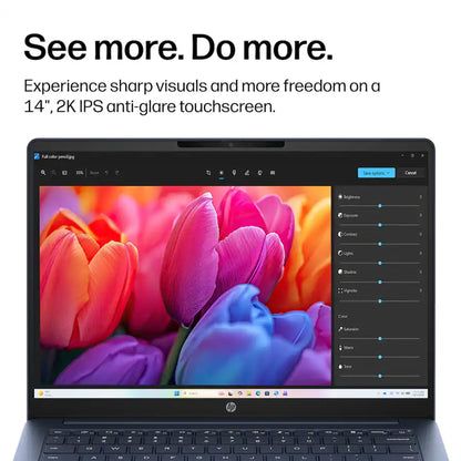 HP OmniBook 3 14" 2K Touchscreen Laptop - 16GB Memory, 512GB SSD (Starlit Blue) with Bag and 64GB microSDXC Card