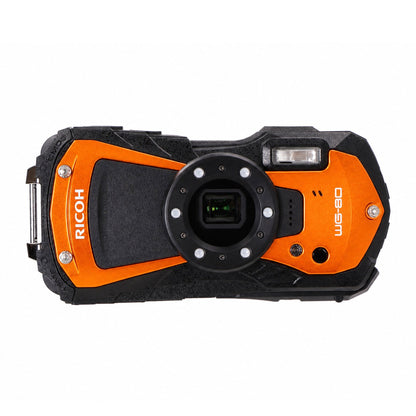 Ricoh WG-80 Waterproof Digital Camera Orange Complete Accessories Kit