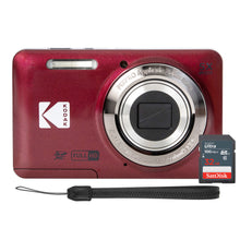 Kodak PIXPRO FZ55 16MP Digital Camera Red with SanDisk 32GB SDHC Ultra Memory Card