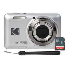 Kodak PIXPRO FZ55 16MP Digital Camera Silver with SanDisk 32GB SDHC Ultra Memory Card