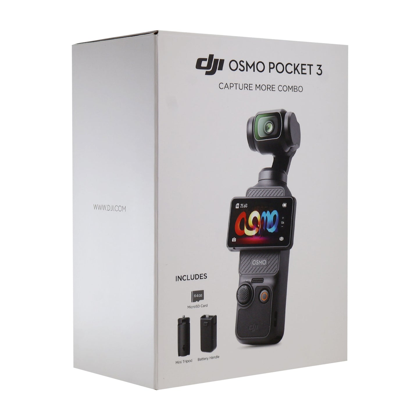 DJI Osmo Pocket 3 Capture More Combo – 4K/120fps Vlogging Camera + 256GB Micro SDXC Memory Card + Memory Card Reader + Cleaning Kit