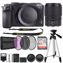 Nikon Z 30 Mirrorless Camera Body Only (Black) + Nikon NIKKOR Z 50mm f/1.4 Lens (Nikon Z Mount) + 64GB Memory Card + Filter Kit (3pc) + Tripod + Slave Flash + Lens Cap Holder (x2) + UV CPL ND8 Filter Kit
