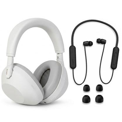Sony WH-1000XM6 Wireless Noise Canceling Headphones - Silver + Wireless In-Ear Headphones - Black