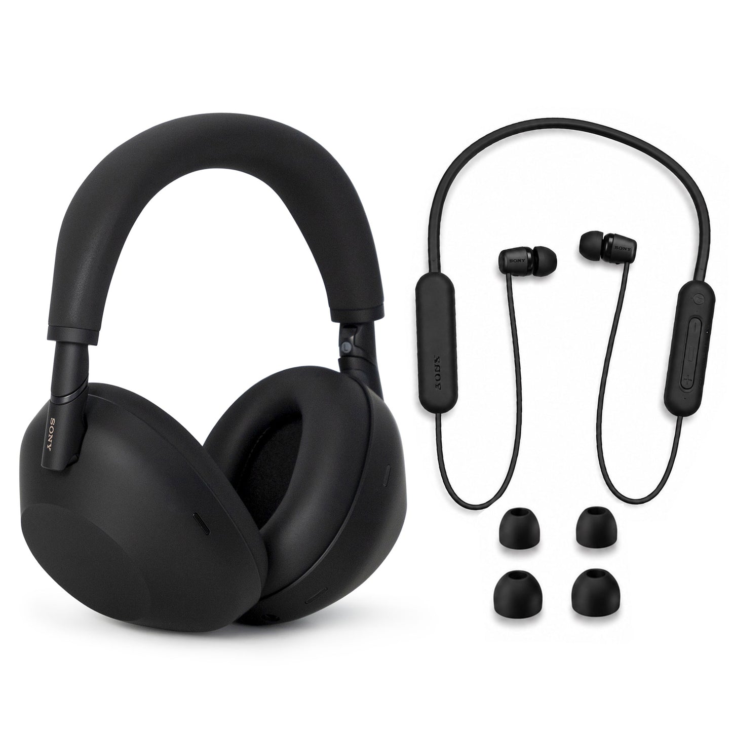 Sony WH-1000XM6 Noise Canceling Headphones + WI-C100 Wireless Earbuds