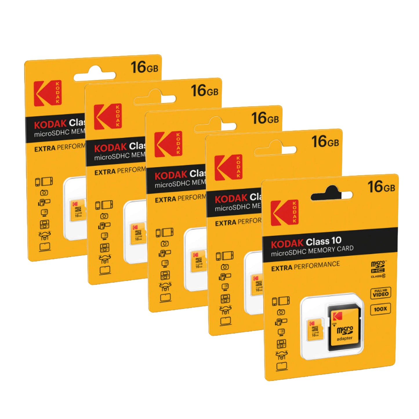 Kodak 16GB Premium Performance microSDHC Memory Card Class 10 (x5)