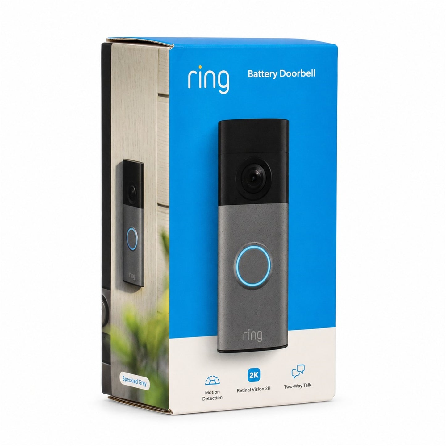Ring Battery Doorbell (2nd Gen) - Retinal 2K (Speckled Gray)