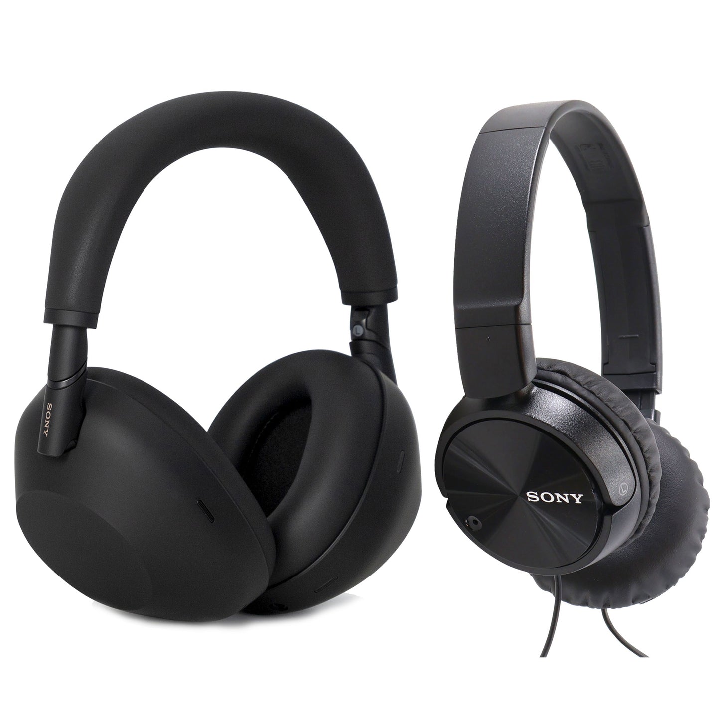 Sony WH-1000XM6 Wireless Noise Canceling Headphones Black with Wired Headphones