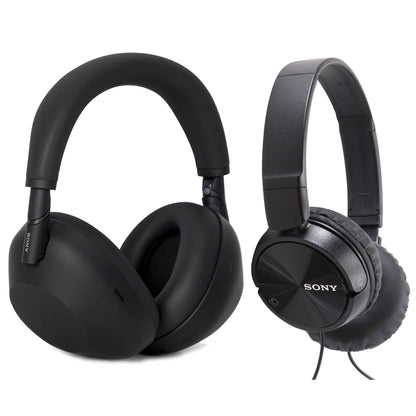 Sony WH-1000XM6 Wireless Noise Canceling Headphones Black with Wired Headphones