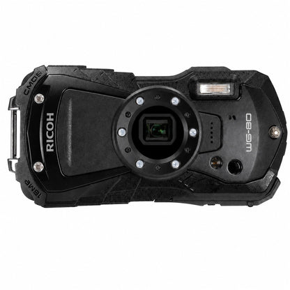 Ricoh WG-80 Waterproof Digital Camera (Black) with 32GB Card and Camera Case