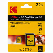 Kodak 32GB Premium Performance microSDHC Memory Card Class 10 UHS-I U1 V10 A1 with SD Adapter