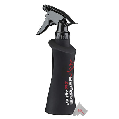 BaByliss Pro Nano Titanium 1" Full-Size & 1" Compact Ultra-Thin Flat Iron Prepack BNTPP84 + Barberology 10oz Spray Bottle + Professional Cutting Cape