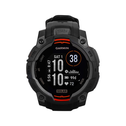 Garmin Instinct 3 Solar Rugged Outdoor GPS Smartwatch - 45mm, Silicone Band (Black) + 2 Year Repair and Replace Protection Plan