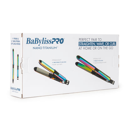 BaByliss Pro Nano Titanium Prima3100 & Prima2000 Styling Irons Prepack BNTPK1RB (Iridescent) + BaByliss Pro Professional Cutting Cape
