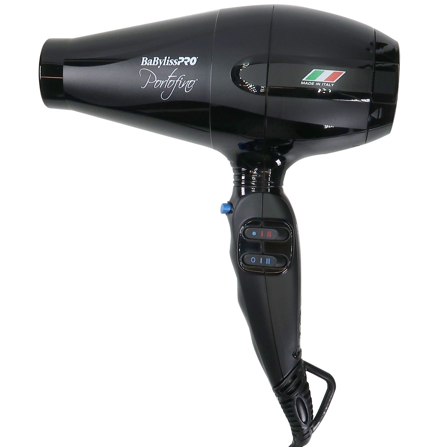 BaByliss Pro Portofino 2000 Watts Dryer Black #BPOR1 + Porcelain Ceramic Limited Edition Straightening Iron 1" and Spring Curling Iron 1¼" Styling Set