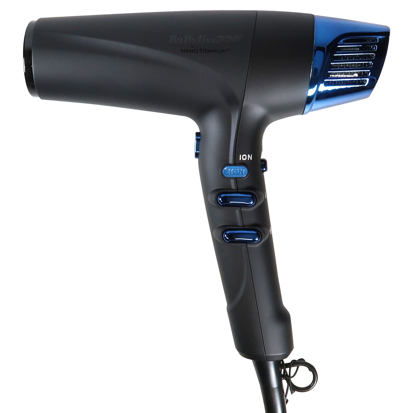 BaByliss Pro Limited-Edition Nano Titanium Professional High-Speed Dual Ionic Dryer Black & Blue #BNTMB9100 + BaByliss Pro Porcelain Ceramic Limited Edition Straightening Iron 1" and Spring Curling Iron 1¼" Styling Set #BPCPP6UC