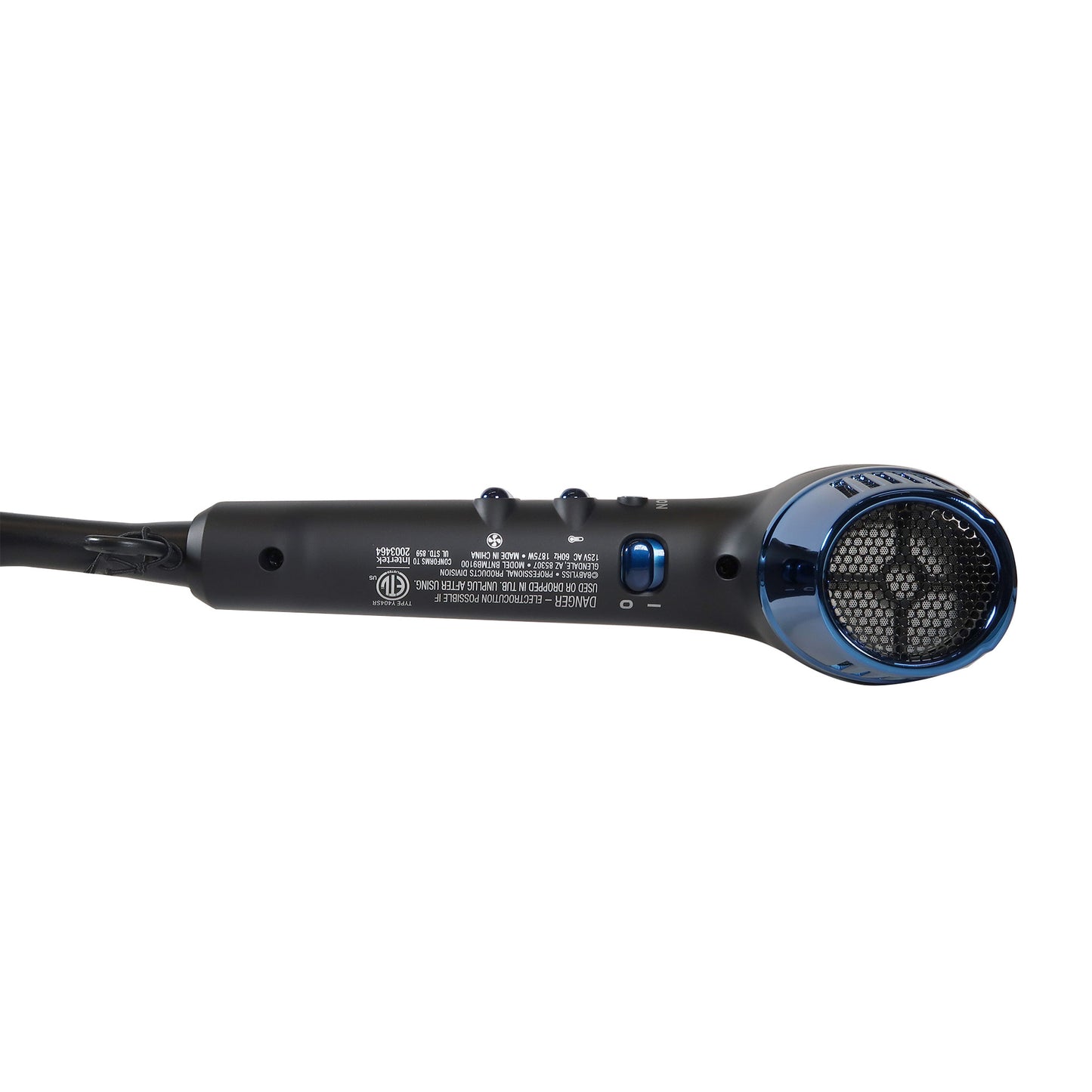 BaByliss Pro Limited-Edition Nano Titanium Professional High-Speed Dual Ionic Dryer Black & Blue #BNTMB9100 + BaByliss Pro Porcelain Ceramic Limited Edition Straightening Iron 1" and Spring Curling Iron 1¼" Styling Set #BPCPP6UC