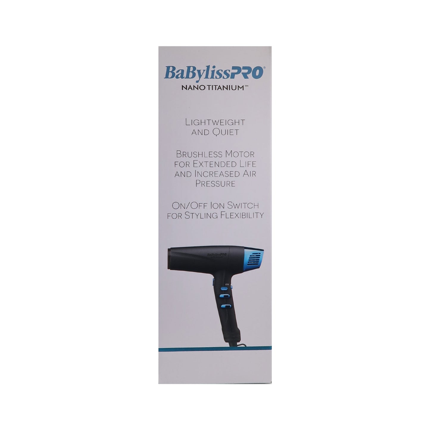 BaByliss Pro Limited-Edition Nano Titanium Professional High-Speed Dual Ionic Dryer Black & Blue #BNTMB9100 + BaByliss Pro Porcelain Ceramic Limited Edition Straightening Iron 1" and Spring Curling Iron 1¼" Styling Set #BPCPP6UC