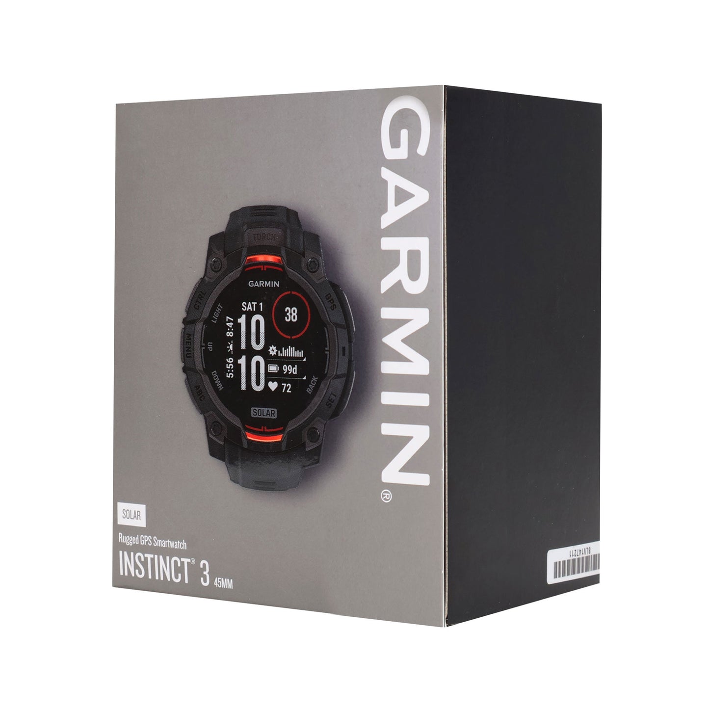 Garmin Instinct 3 Solar Rugged Outdoor GPS Smartwatch - 45mm, Silicone Band (Black) + 2 Year Repair and Replace Protection Plan