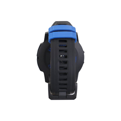 Garmin Instinct 3 Solar Rugged Outdoor GPS Smartwatch – 50 mm, Silicone Band (Whitestone with Black/Bolt Blue) + 3 Year Repair and Replace Protection Plan