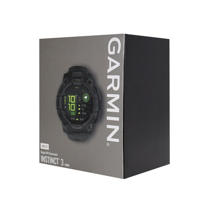 Garmin Instinct 3 AMOLED Rugged Outdoor GPS Smartwatch - 45mm, Silicone Band (Black) + 3 Year Product Repair and Replace