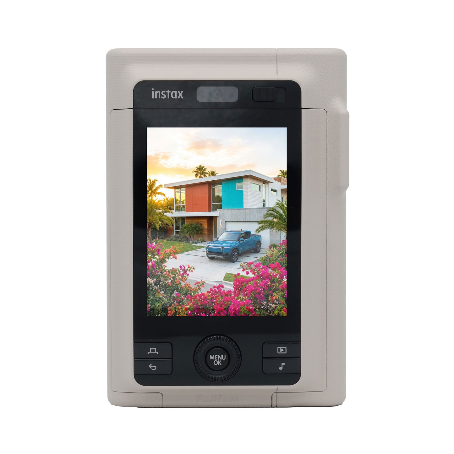 FUJIFILM instax mini LiPlay+ Hybrid Instant Camera - Sand Beige