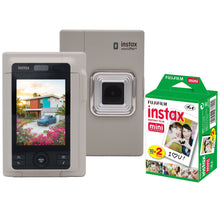 FUJIFILM instax mini LiPlay+ Hybrid Instant Camera - Sand Beige + 2x10 Film Mini Instax Film Pack