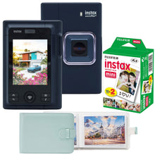 FUJIFILM instax mini LiPlay+ Hybrid Instant Camera - Midnight Blue with 2x10 Mini Instax Film Pack and Photo Album