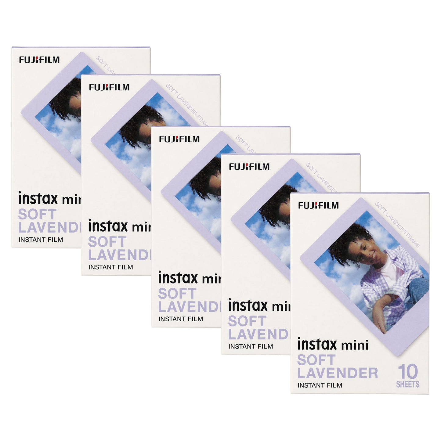 FUJIFILM instax mini Soft Lavender Instant Film (10 Exposures) - 5 Pack